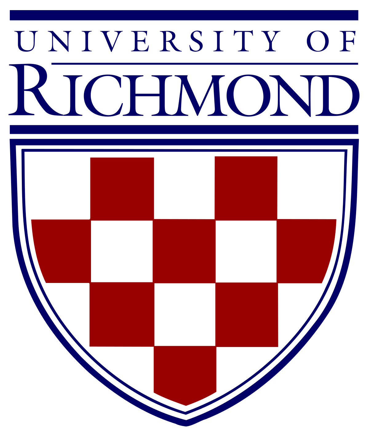 University of Richmond logo - shield with red and white checked boxes