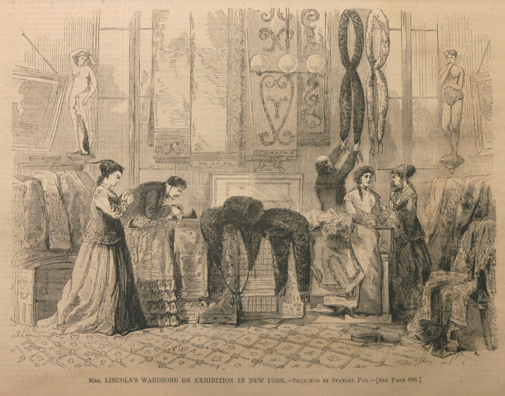 Mrs. Lincoln's Wardrobe on Exhibition in New York, Harper's Weekly, October 26, 1867