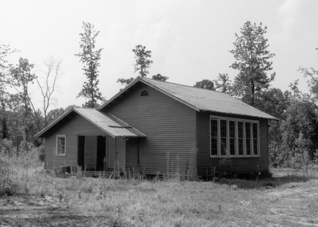 St. Paul's Chapel School, surrounded by forest, Brunswick County