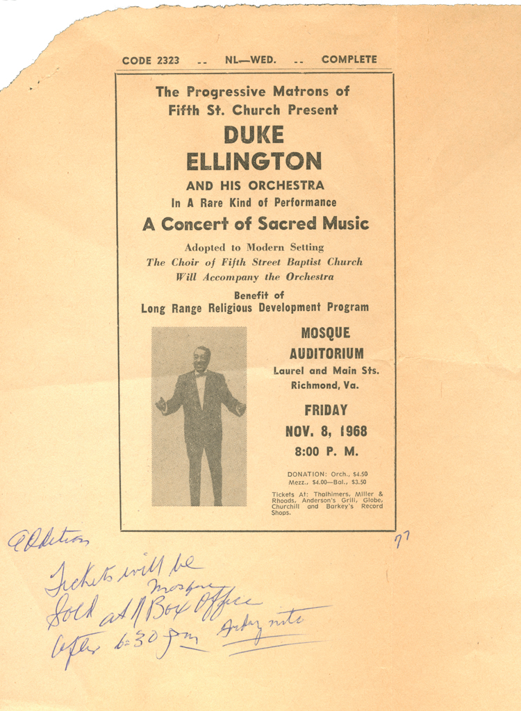 Duke Ellington Sacred Music Broadside, 1968
