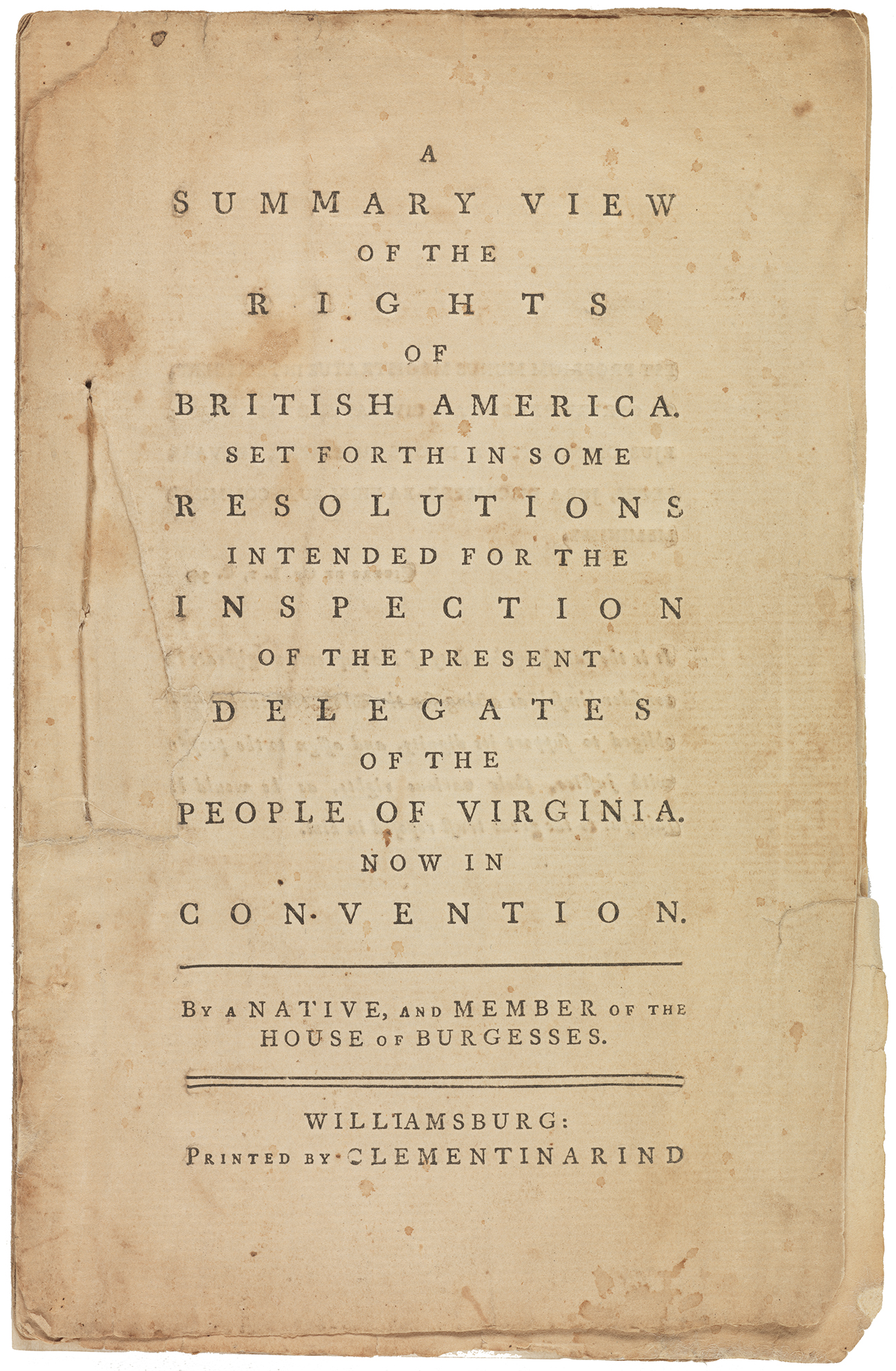 Thomas Jefferson's A Summary View of the Rights of British America