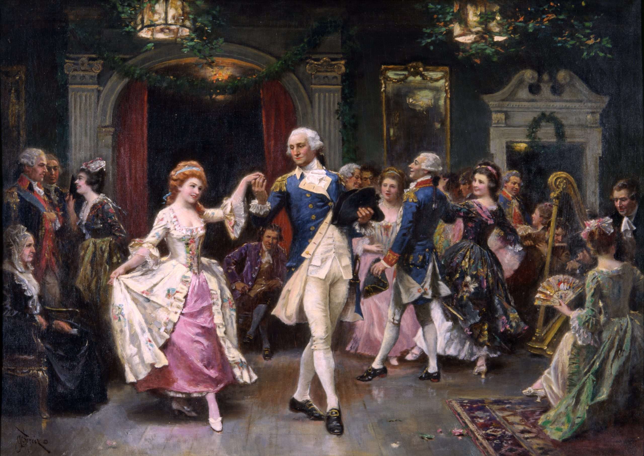 Painting of people dancing during the 18th century