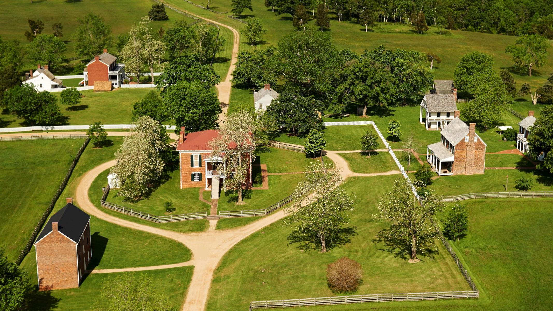 Arial view of Appomatox Courthouse