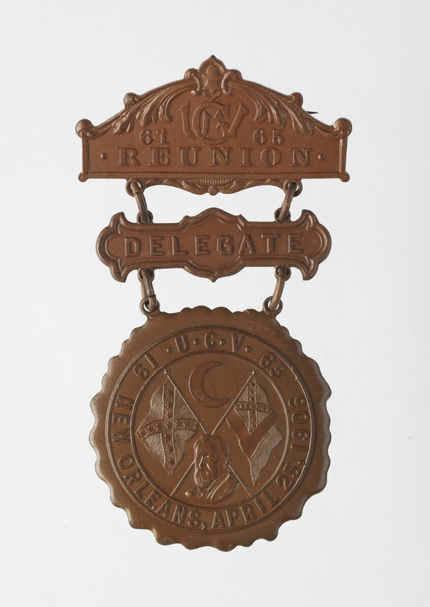 United Confederate Veteran reunion badge, 1906–1932, 1958.3