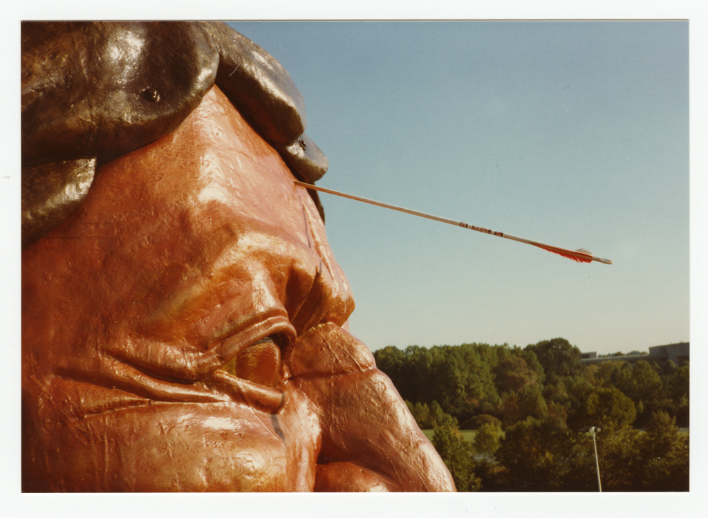 Connecticut sculpture impaled with arrow