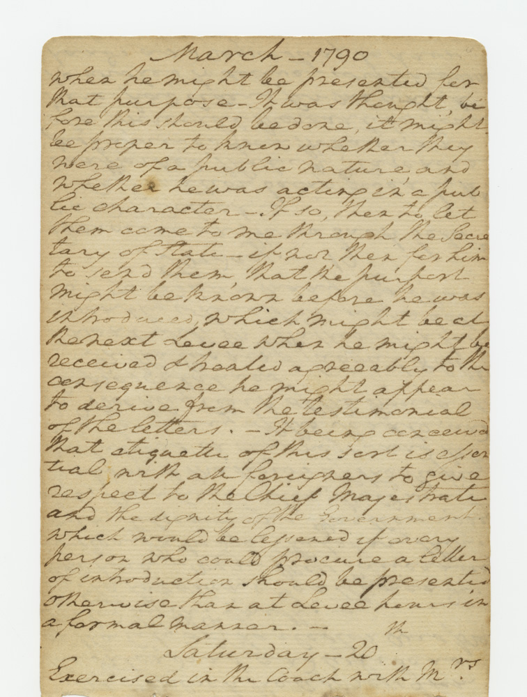 Page, George Washington’s Diary, 1790-91