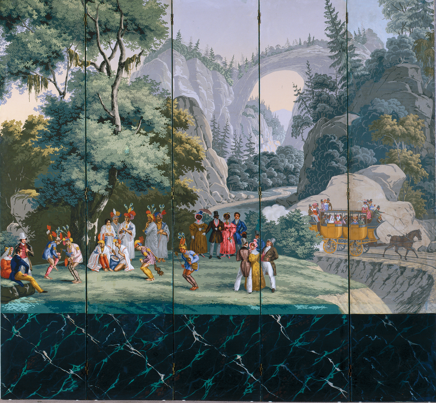 Jean-Julien Deltil, for Jean Zuber et Cie, Mulhouse, France, Virginia, 1833, hand-printed wallpaper panel Purchased with funds provided by Lora M. Robins 