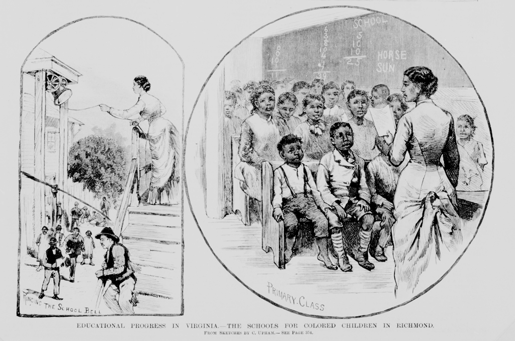 Illustration of Freedman in school from Frank Leslie's Illustrated Newspaper, 1883