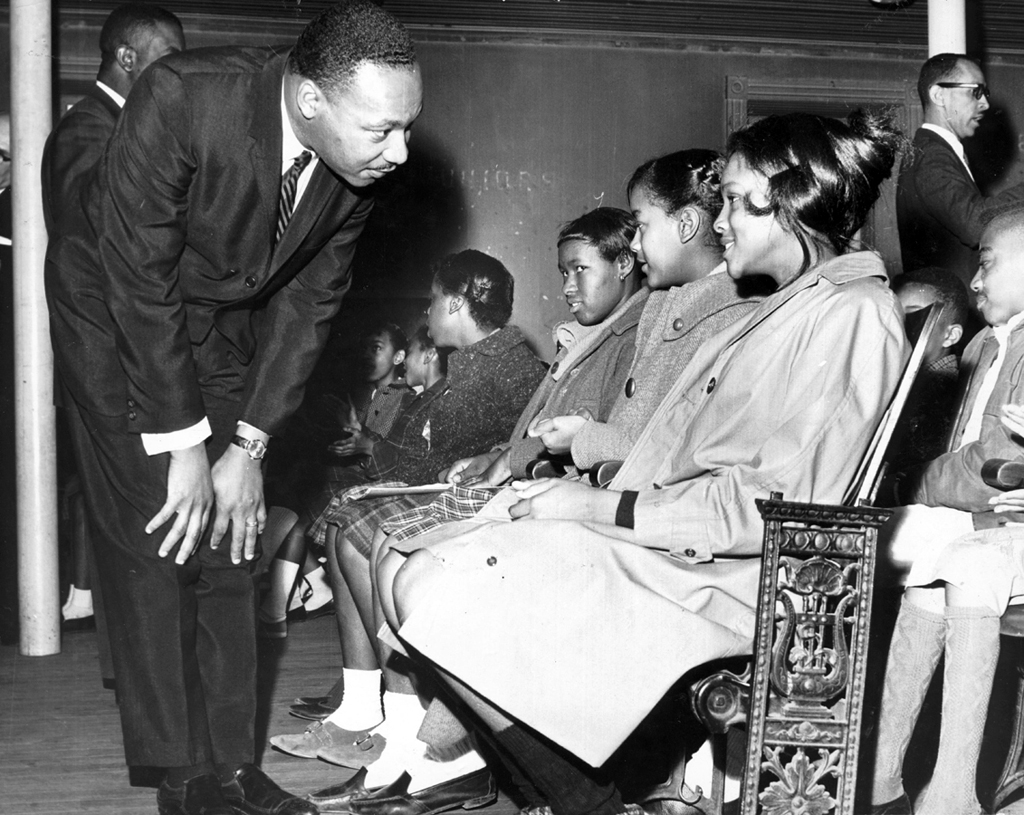 Martin Luther King with students