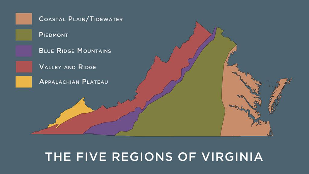 The Five Geographic Regions of Virginia