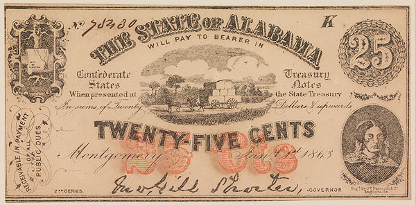 Alabama Twenty-Five Cent Note