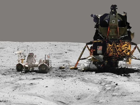 A photo of the moon rover