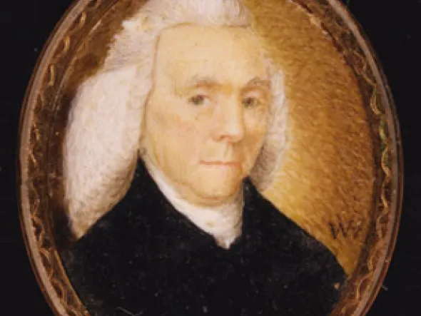 Miniature portrait of Edmund Pendleton by William Mercer. (VMHC 1960.52, Gift of Mrs. Lewis H. Bosher) 