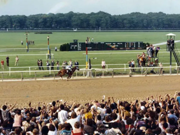 Secretariat winning the Belmont Stakes by 31 lengths.