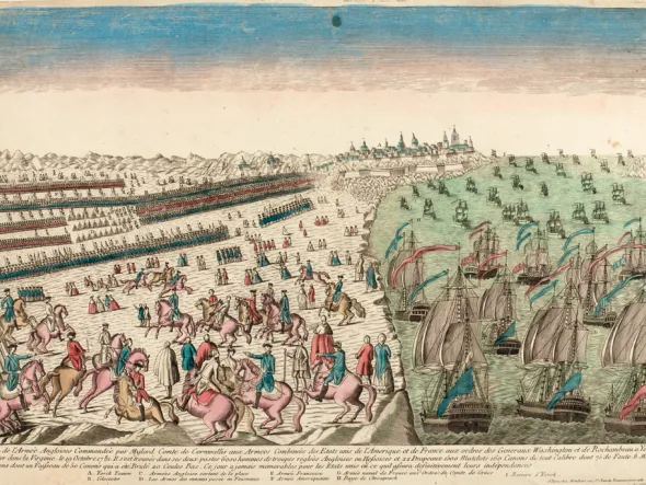 A painting of the surrender of the English army.
