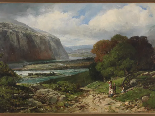 A painting titled "Near Harpers Ferry" by Andrew Melrose