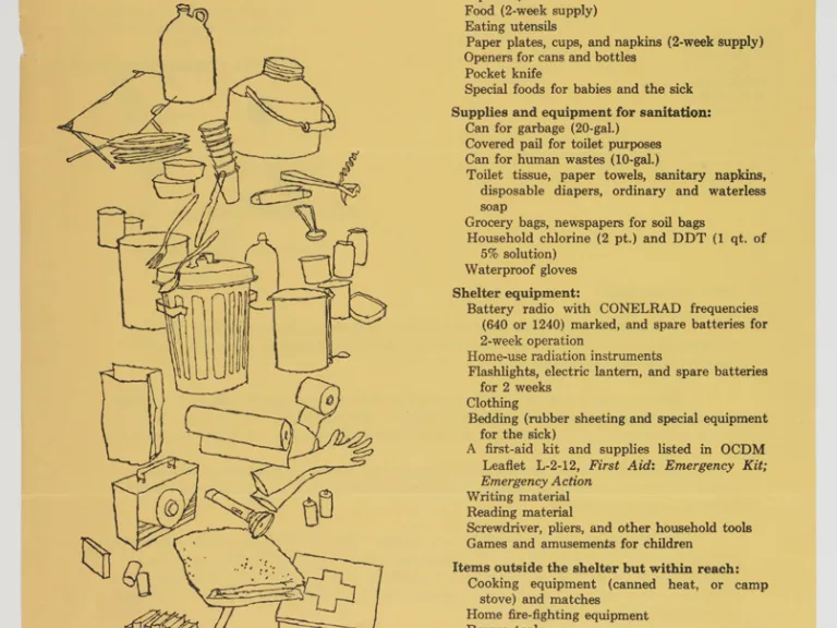 Civil Defense Fallout Shelter checklist