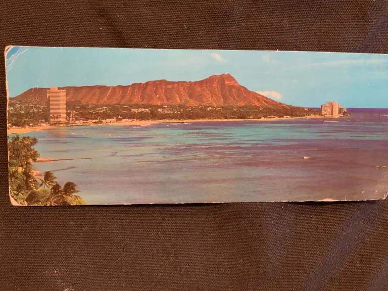 Postcard of Hawaii’s Diamond Head beach