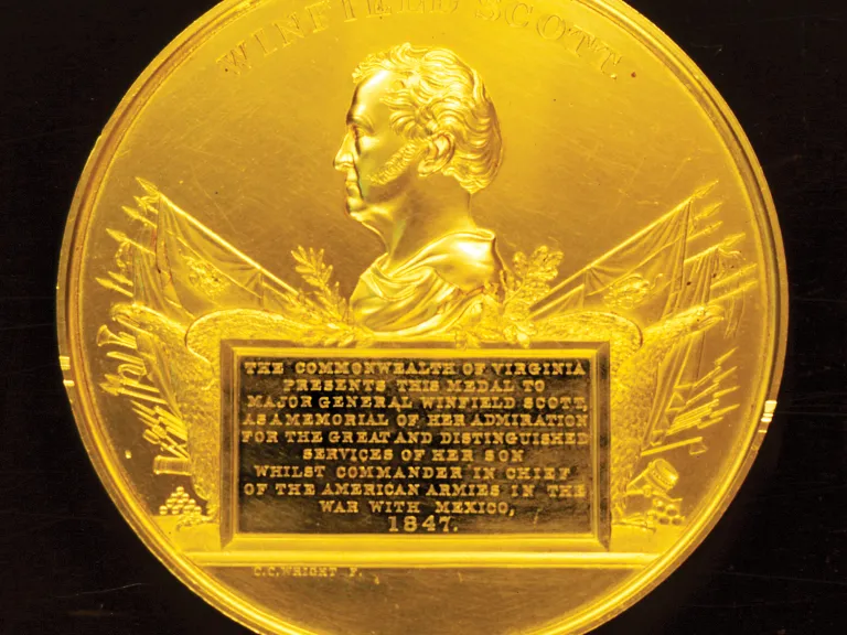 Mexican-American War: 175 Years Later A photograph of a gold medal.