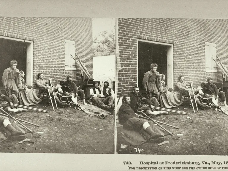 Opiate Addiction in the Civil War's Aftermath Stereocard,“Hospital at Fredericksburg, Va., May, 1864”