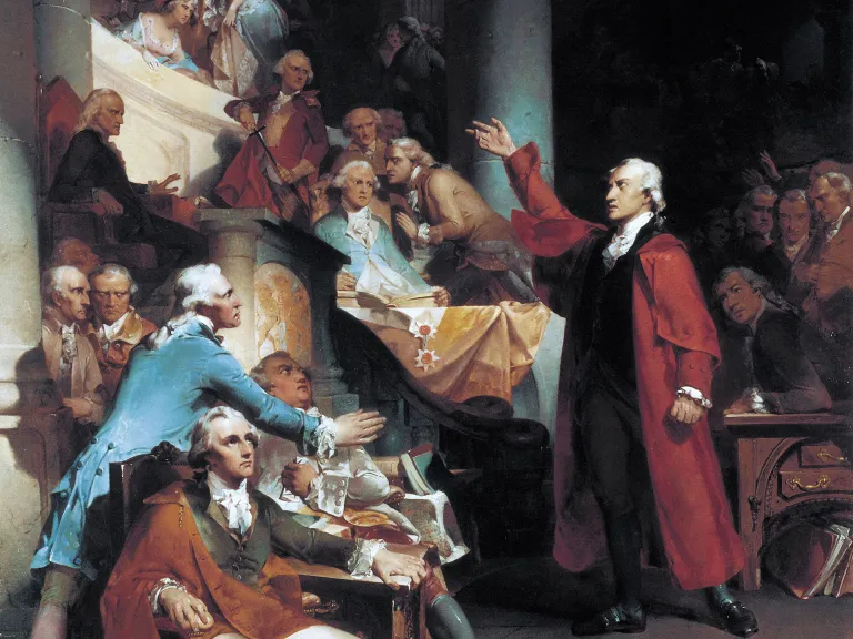 Patrick Henry Before the Virginia House of Burgesses, 1851 Peter F. Rothermel (1812-1895) Detail from painting that depicts Patrick Henry's speech against the Stamp Act of 1765