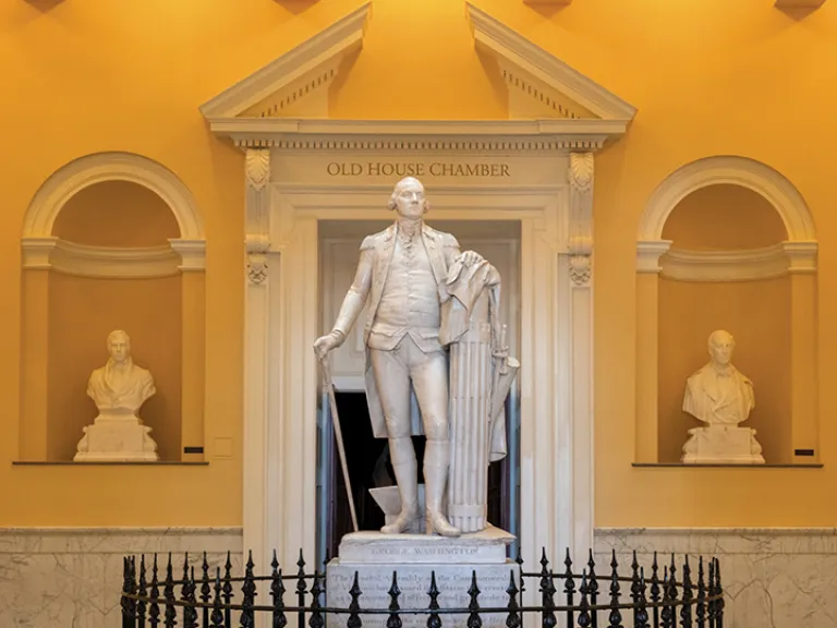 The Media General Papers Statue of George Washington at the Virginia State Capitol.
