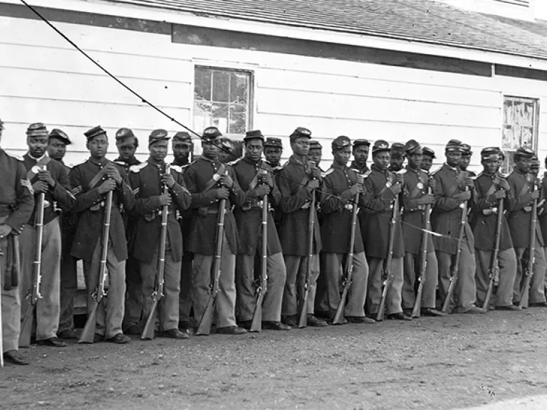 United States Colored Troops Muster Rolls Photograph of Company E 4th U.S. Colored Infantry
