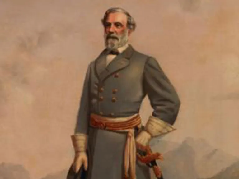 A painting of Robert E. Lee in military dress