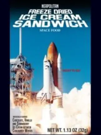 Astronaut Ice Cream Sandwich, Neapolitan Astronaut Ice Cream Sandwich features a photo of a space shuttle launch
