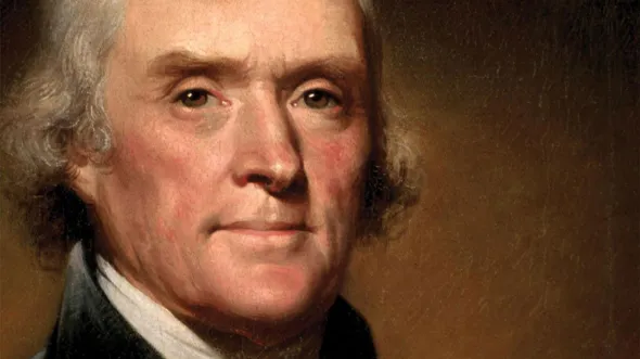 A painting of Thomas Jefferson's face