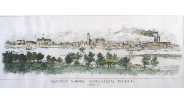 A drawing of the Hampton Normal Agricultural Institute