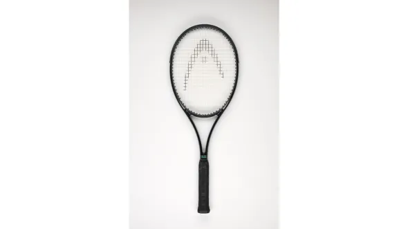 A color photograph of Arthur Ashe's tennis racket