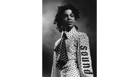 A black and white photograph of Prince Rogers Nelson. Image courtesy of the Richmond Times-Dispatch. 
