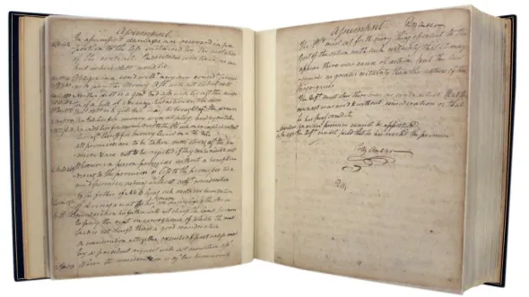 A photograph of Marshall's Law Commonplace Notebook