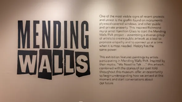 Intro text and logo to the Mending Walls exhibition