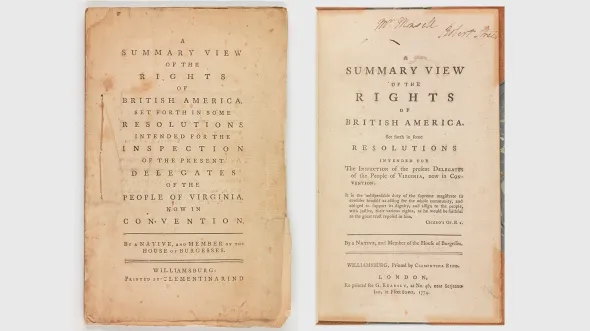 Two sepia documents with typeset