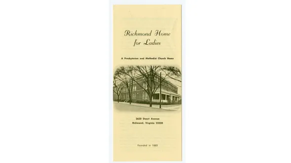 A brochure for the Richmond Home for Ladies