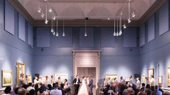 Ceremony in the Olsson Gallery. Image courtesy of Virginia Ashley Photography.