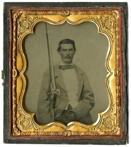 Black and White Photograph of William Thomas Elmore in a Decorated Frame 