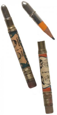 Novelty pencils with portraits and presidential sketches for both candidates