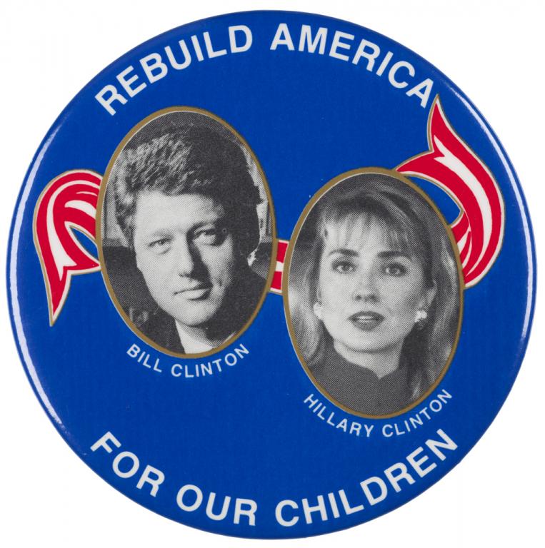 xmas 3x2 1996 Bill Clinton & Al Gore " / "Protect Our Forests" Campaign Button 
